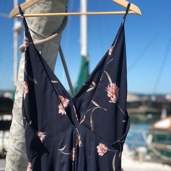 Navy Floral Maxi Dress - Picture 5 of 5